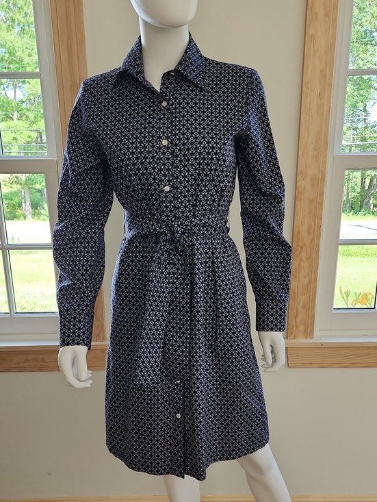Brooks Brothers Dresses & Skirts - Brooks Brothers Navy Printed Long-Sleeve Shirt Dress